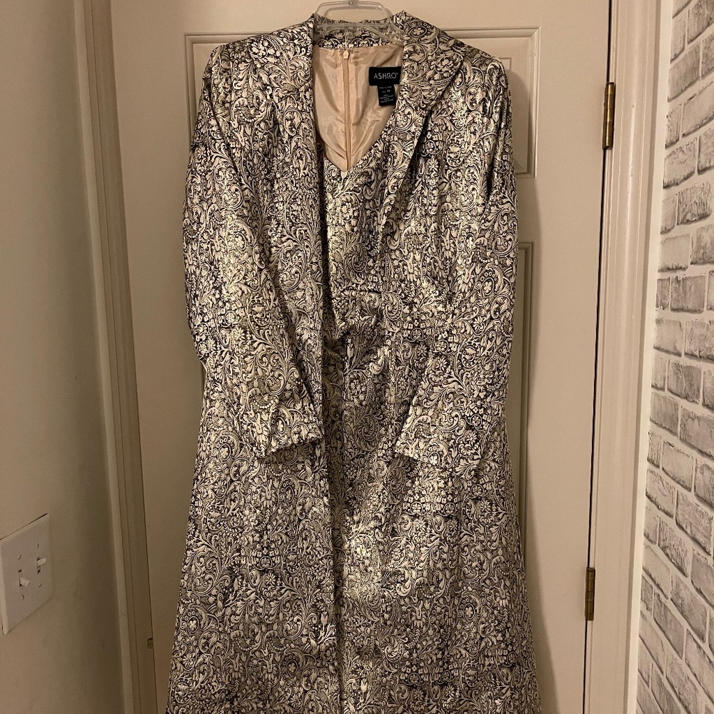 New Paisley Jacquard Women’s Duster Dress Suit sz 10
